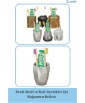 Diş Fırçalığı Tezgah Üstü Gümüş Renk Diş Fırçası Standı Uzun Poly Model